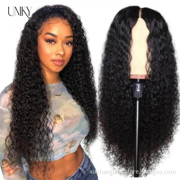 Uniky Raw Virgin Hair Jerry Curly Lace Front Wig Human Hair Deep Part Jerry Curl Weave Short Wig Kinky Curly Wig Lace Front